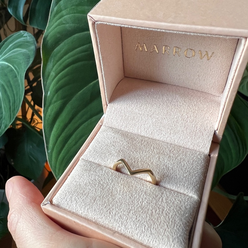 Marrow Fine 14k Gold Everyday Triangle Stacking Ring